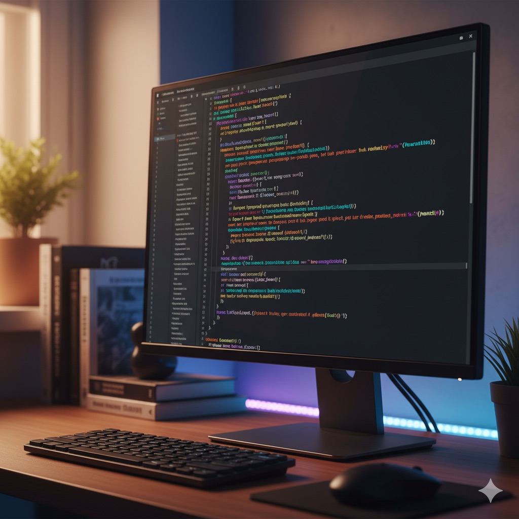 Clean code block on a monitor