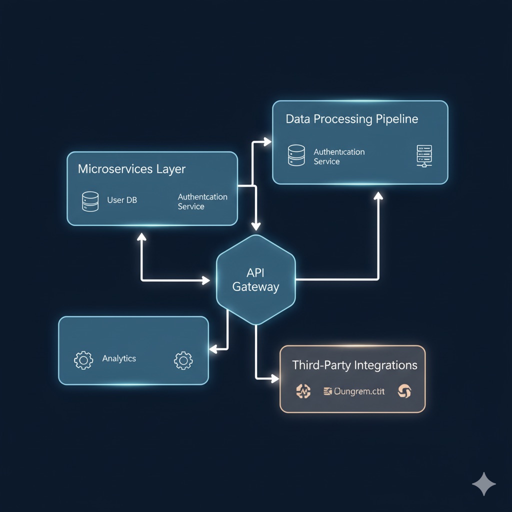 Complex system architecture simplified diagram